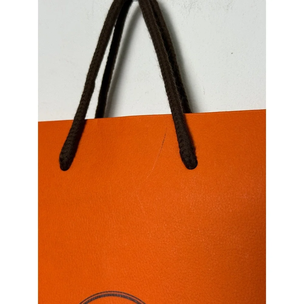 Hermes Orange Paper Shopping Bag 24 Faubourg Saint-Honore Paris 11.5x8.25